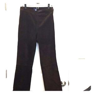 J Crew 100% Brown Leather Pants, size 4!